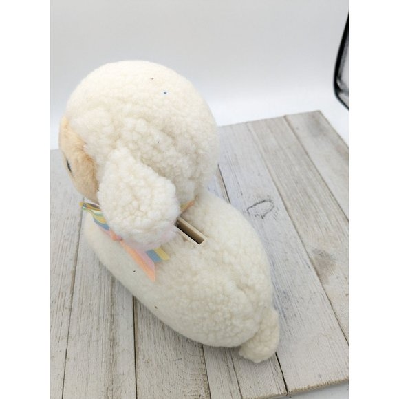 Vintage 1984 AVON Plush LAMB Bank w/ Stopper Stuffed Animal Toy - Picture 2 of 6